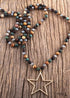 Boho Necklace, RH Tiger Eye, Star Brown Natural Stone